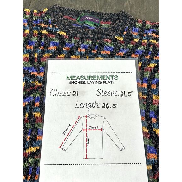 Vtg A.J. Tremont Silk Blend Knit Pullover Sweater Size L Geometric Multicolor - Picture 9 of 9